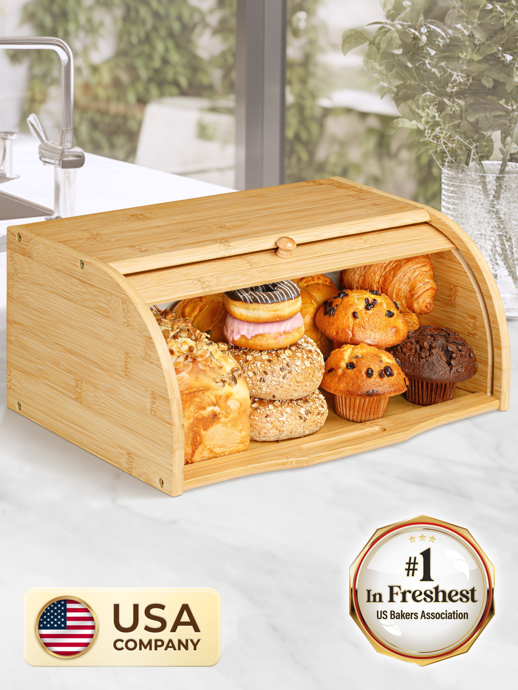 Dropship Extra Large Bread Box; Bamboo Bread Box For Kitchen