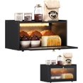 thumbnail image 1 of Bamboo Bread Box with Led Light for Kitchen Counter Large Capacity Bread Storage Container Kitchen Countertop Organizer with Window Bread Holder (Black), 1 of 18
