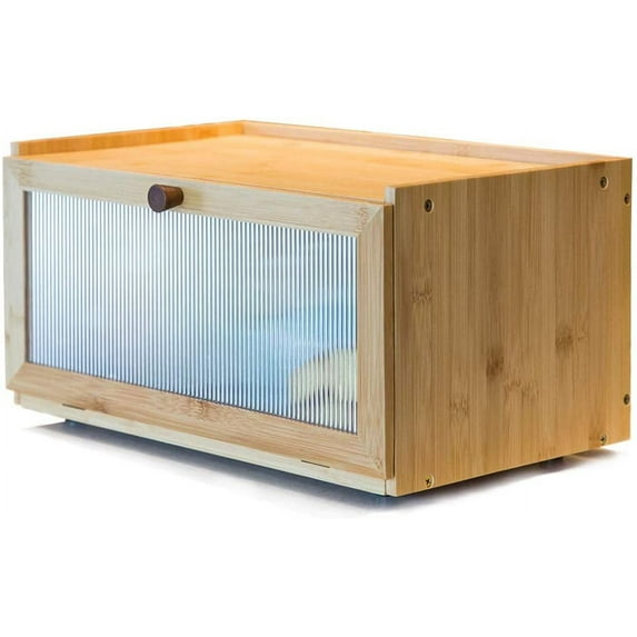 Bamboo Bread Box for Kitchen Counter-Large Capacity Bread Storage ...