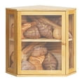 thumbnail image 1 of Bamboo Bread Box,2-Tier Bread Box for Kitchen Countertop,Corner Bread Storage Bread Container,Bread Storage with Adjustable Height,Bread Holder with Acrylic Wavy Door Panel, Bamboo, Large, 1 of 7