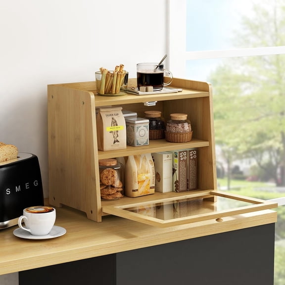 Bamboo Bread Box for Kitchen Countertop
