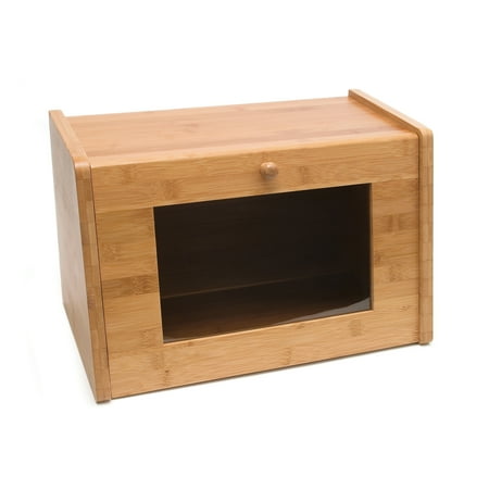 Lipper Bamboo Bread Box with Tempered Glass Window - Bamboo Wood - Bamboo Wood