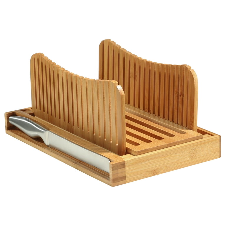 Foldable Bamboo Wood Bread Slicer Cutter Toast Loaf Cutting Guide
