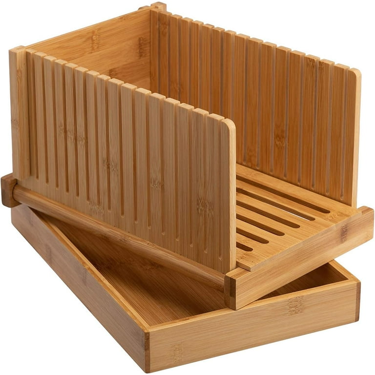 Bamboo Bread Slicer Cutting Guide - Foldable and Compact with