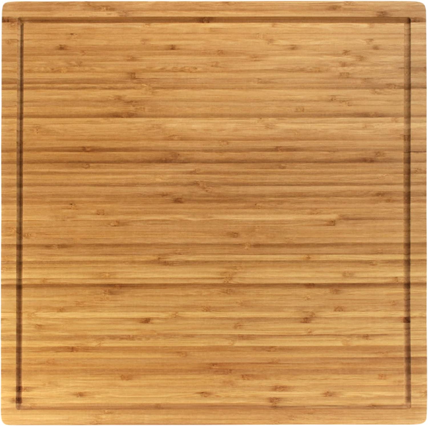 Bamboo Burner Cover Cutting Board, 3Ply, Large, Square Grooved/Flat
