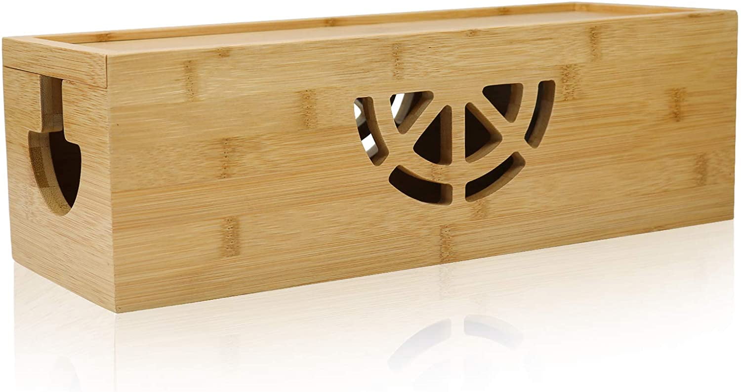Hide a messy surge protector with this bamboo cable management box at  $17.50 (Save 40%)