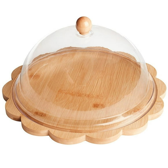 Bamboo Cake Plate with Dome
