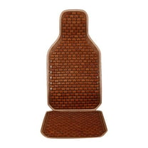 Bamboo Car Seat Cushion Set 2PC 12x18in Summer Cooling Backrest Seat Pad Breathable Wooden For Vehicle Comfort