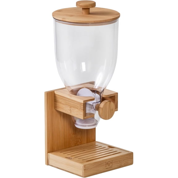 Bamboo Cereal Dispenser with Airtight Lid Countertop Dry Food for Kitchen Orization Eco-Friendly Container Pantry