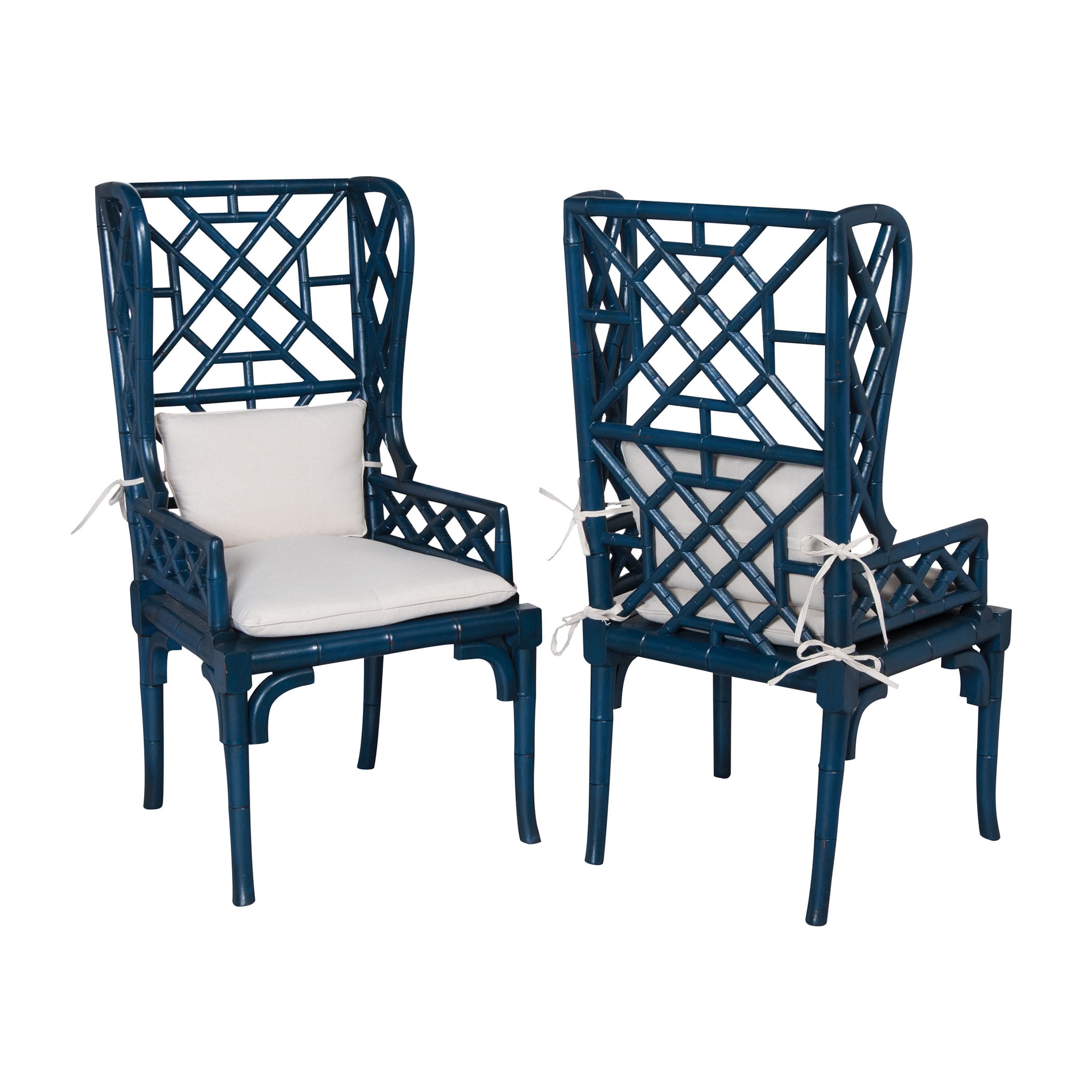 Bamboo Chair Set of 2 Navy