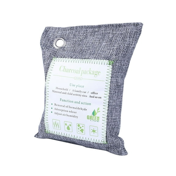 Bamboo Charcoal Air Purifying Bag, 220g, Natural Odor Eliminator, Reusable & Biodegradable, for Car/Home/Office, Absorb Smells/Moisture
