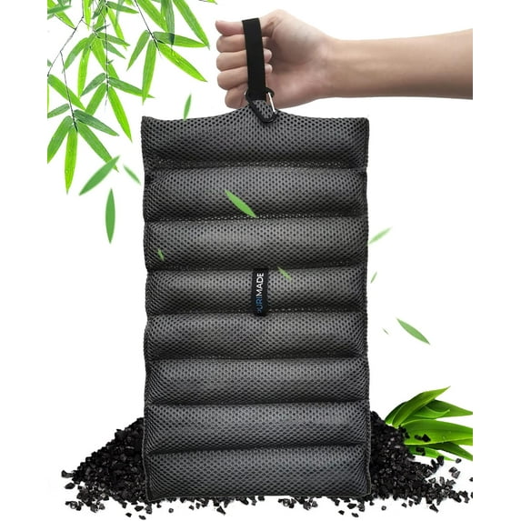Bamboo Charcoal Air Purifying Bag,Reusable Natural Activated Charcoal Bags,300g Deodorizer and Odor Purifier,for Home,Car,Pet Space,Bathroom,Basement,Closet,Shoe Cabinets