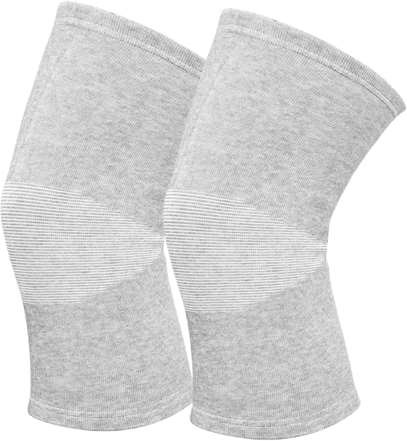 Bamboo Charcoal Knee Sleeve - Br Compression -Elastic Warm Bmboo for Arthritis (Gray, Large)