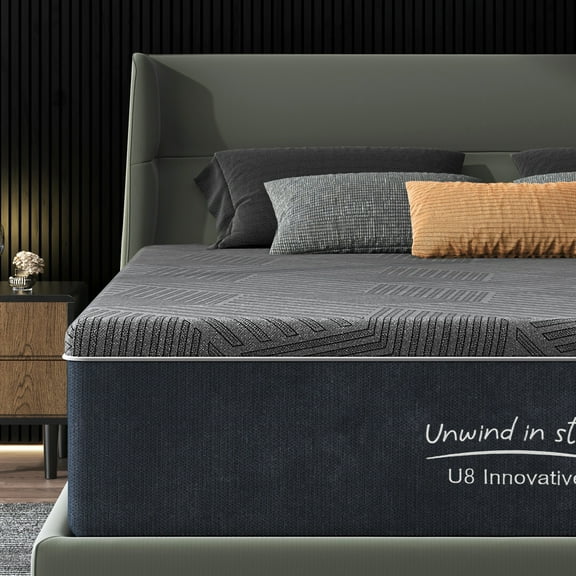 Bamboo Charcoal Memory Foam Mattress,10 Inch Twin Size Medium Firm Cooling Gel Mattress for Pressure Relief, CertiPUR-US Certified & Fiberglass Free,Washable Cover, Mattress in A Box, Black & Grey