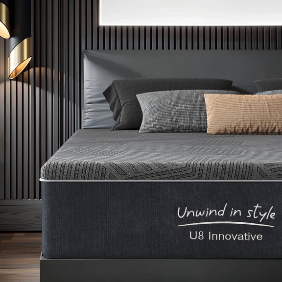 Bamboo Charcoal Memory Foam Mattress,12 Inch Twin Size Medium Firm Cooling Gel Mattress for Pressure Relief, CertiPUR-US Certified & Fiberglass Free,Washable Cover, Mattress in A Box, Black & Grey
