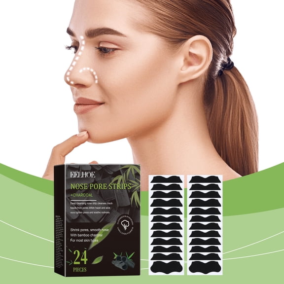 Bamboo Charcoal Nose Mask Strip Gentle Cleansing, Facial Zone Care, Moisturizes Pores, Nose Care Strip