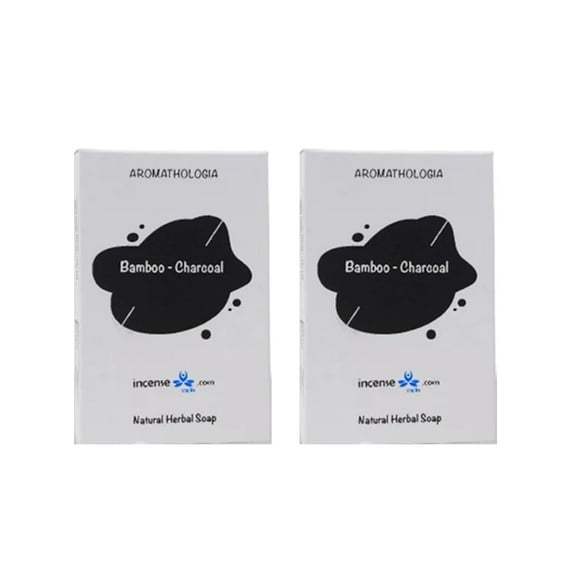 Bamboo Charcoal Soap, 75g, 2 Pack, Deep Cleanse with Bamboo Charcoal, Removes Impurity, Excess Oil