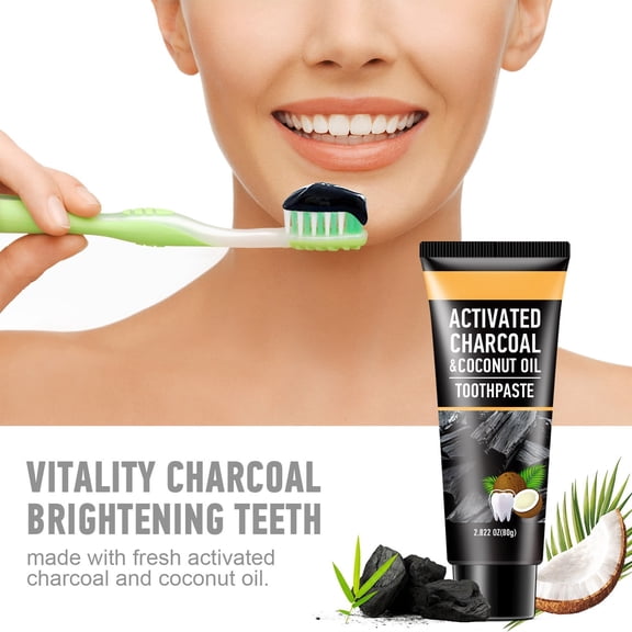 Bamboo Charcoal Toothpaste - Activated Toothpaste (100G) Expert Activated Teeth Toothpaste and Coffee Stains Vegan Fluōride, 1 Tube of Toothpaste, Easter, Wedding Makeup Organizers