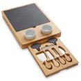 thumbnail image 1 of Bamboo Charcuterie Cheese Board Set w/ Slate Tray, 4 Knives & 2 Dip Bowls, 1 of 1