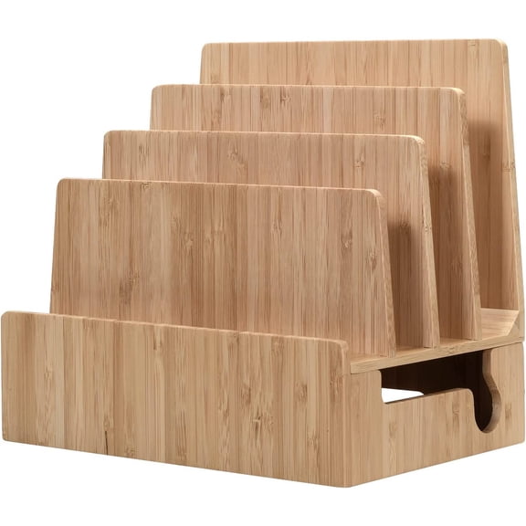 Bamboo Charging Station & Multi Device Organizer Slim Version for Smartphones, Tablets, and Laptops