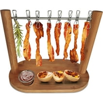 Bamboo Cheese Board, Charcuterie Tray, Charcuterie Boards Gift Set, Bacon Hanger Meat Serving Tray and a Bamboo Cheese Board, Cheese Boards Charcuterie Boards Elevating Food Brown Bamboo, 1 Pack