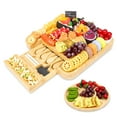 thumbnail image 1 of Bamboo Cheese Board Set, Large Charcuterie Board Set, 1 of 7