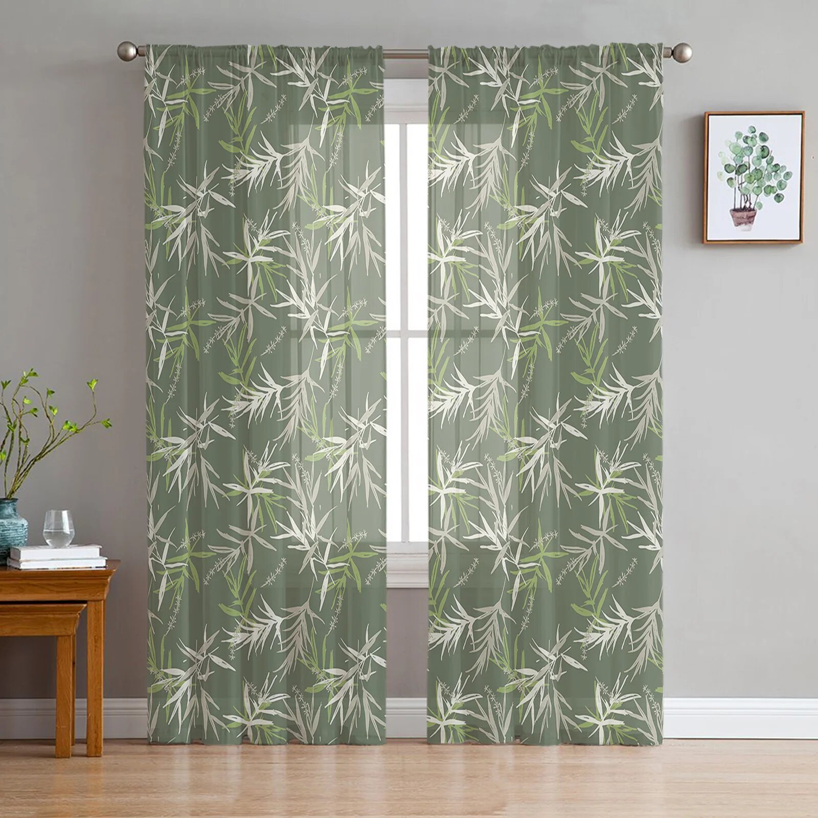 Transparent Rations Bamboo Chinese Style Bedroom Transparent Sheer Curtains Holiday ration ...