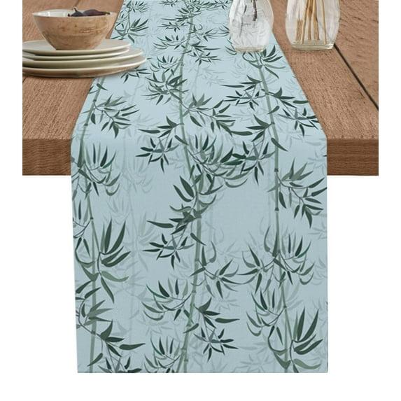Bamboo Chinese Style Simple Hand-Painted Table Runner ration Home r ...
