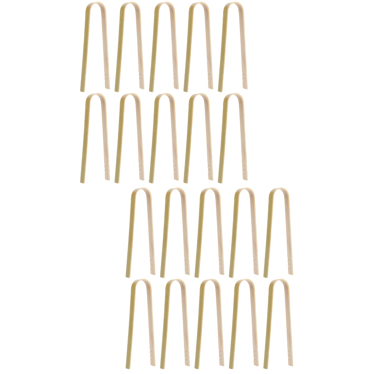 Bamboo Clip Food Tong Ergonomic Bbq Kitchen Clips Camping Grill Portable Barbecue 20 Pcs