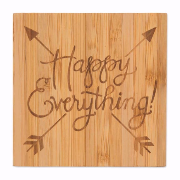 Bamboo Coaster Set-Happy Everything (Set Of 4)