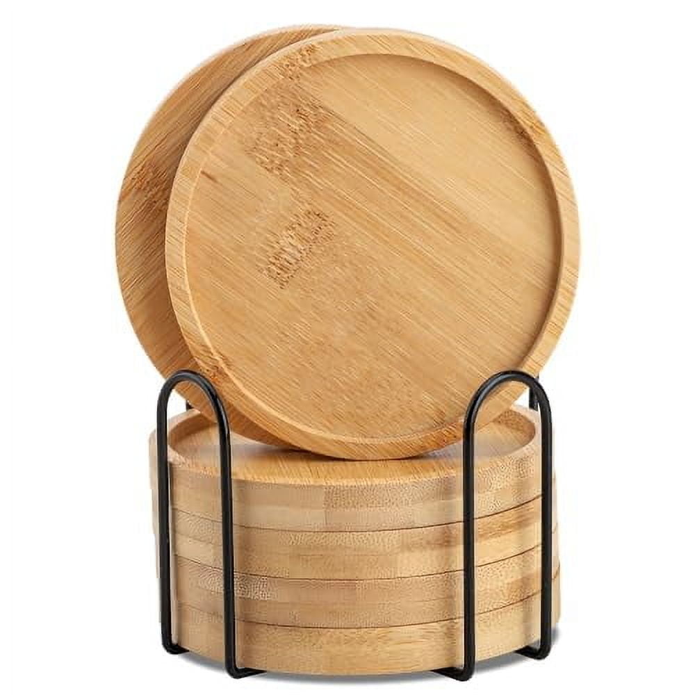NIRMAN Wooden Coasters For Drinks Coffee Table, Round Drink