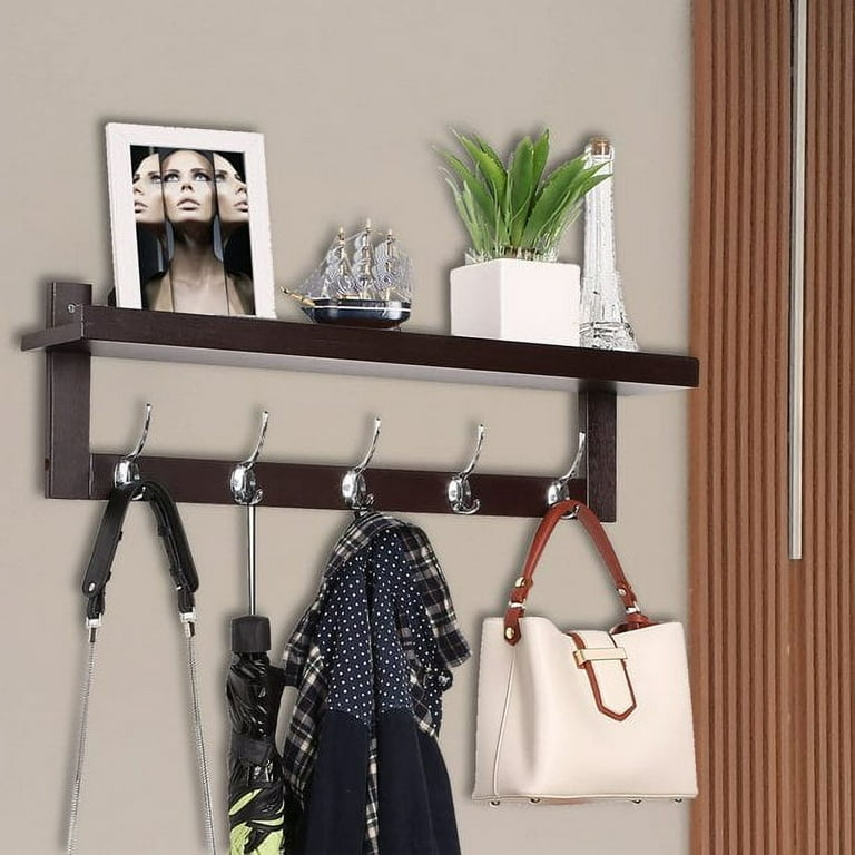 Coat Rack Shelf, Wall Coat Rack with Shelf, Wall Shelf with Hooks