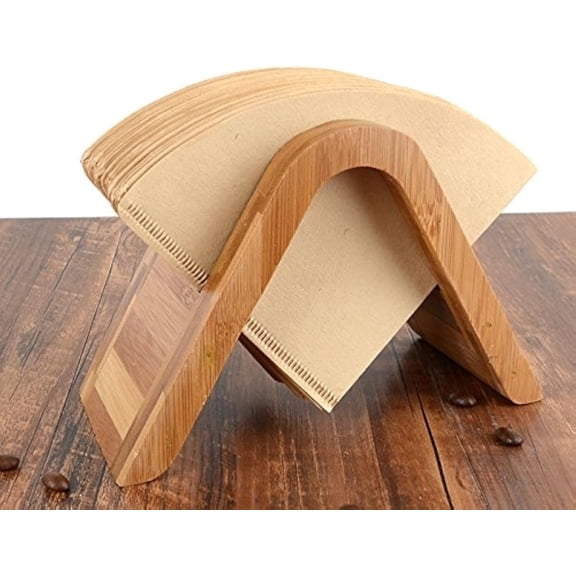 ERBAO Bamboo Coffee Filter Holder - Storage Rack & Stand for 4 Filter Papers (Type A)