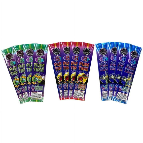 Bamboo Color Sparklers 8" 72ct OMG Fun Time Firequackers