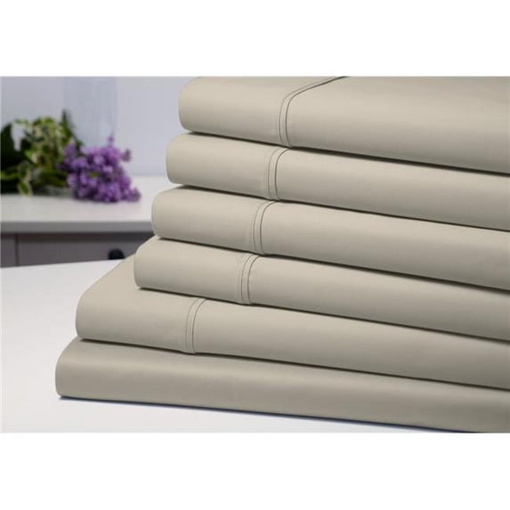 Bamboo Comfort 1300QNTP 6 Piece Solid Sheet Set, Taupe - Queen