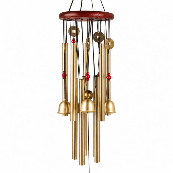 Bamboo & Copper Wind Chimes for Outdoor Sympathy Wind Chime for Garden, Patio & Remembrance, Soothing Sound & Durable Design
