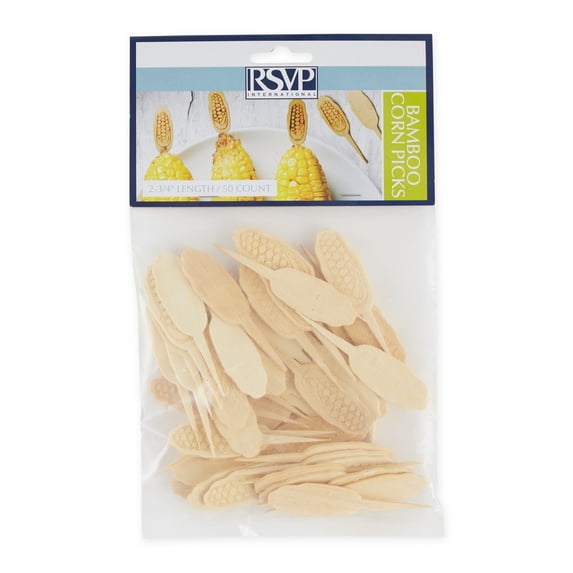 RSVP International Bamboo Corn Picks - 50 Count