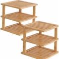 Kitchen Corner Storage Rack Bamboo Corner Shelf with 3 Tier Kitchen Cabinet Organizer 2 Pack ...