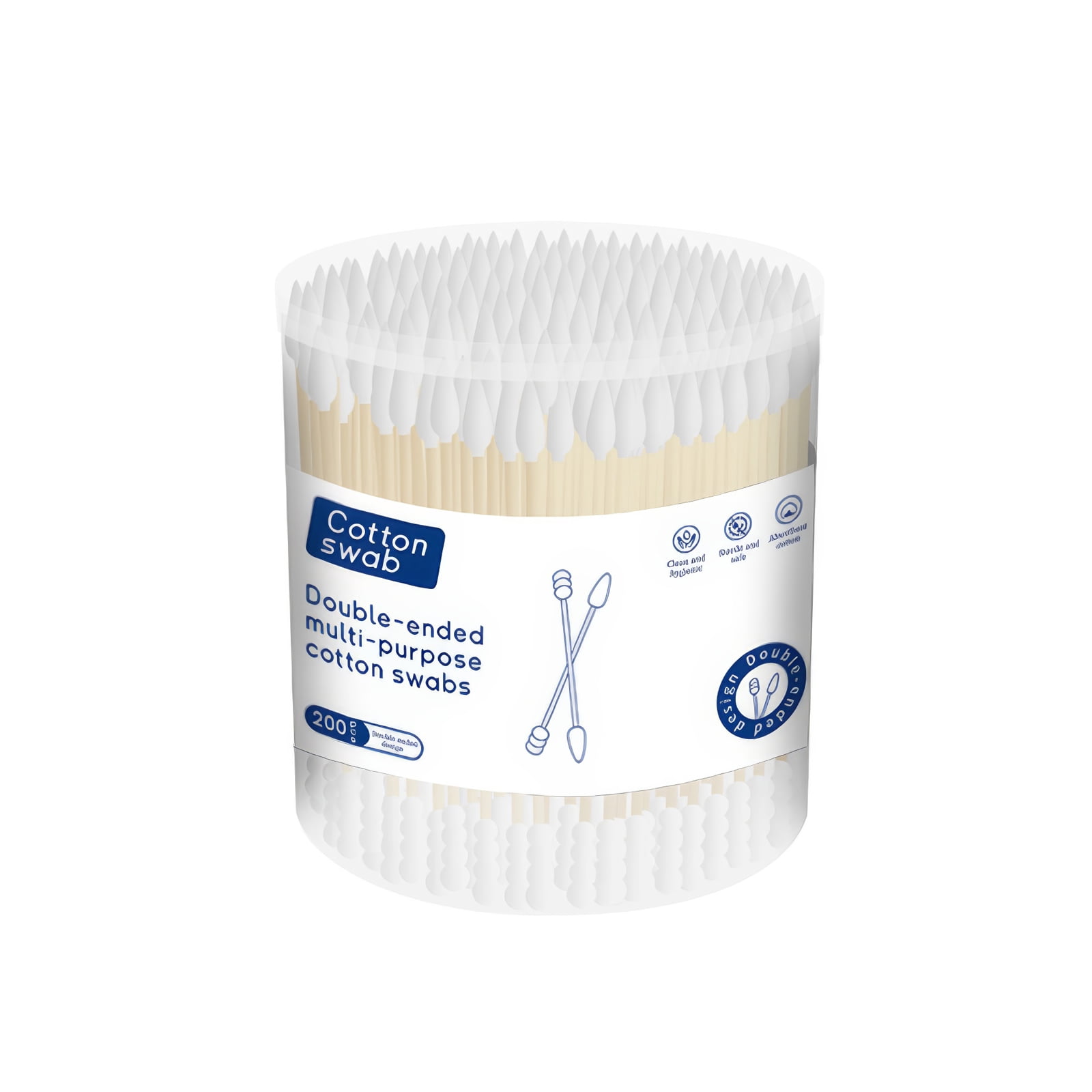 Bamboo Cotton Swabs 200 Count | Eco-Friendly & Pure Cotton Buds | Double Tipped Sticks | 100% Plant-Based & Natural | Perfect for Makeup & Nail Applications, Arts & Crafts