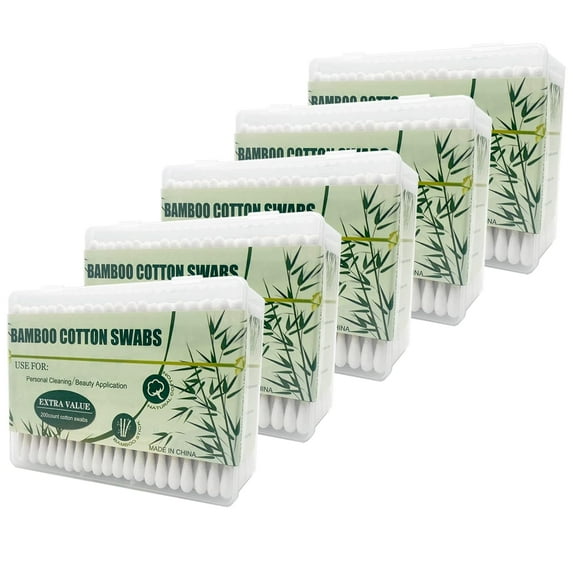 Bamboo Cotton Swabs, Biodegradable Wood Cotton Buds 1000pcs