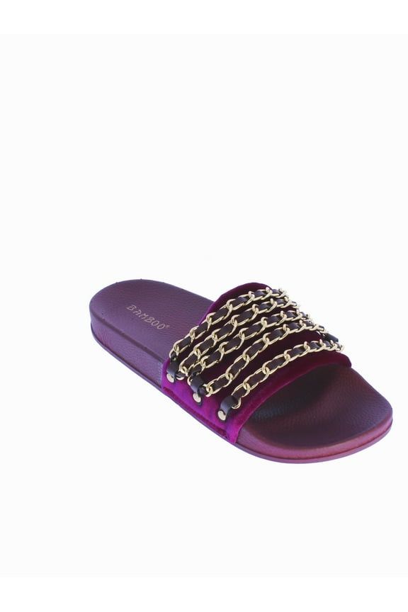 Cozy-03 Velvet Slide Sandal in Purple