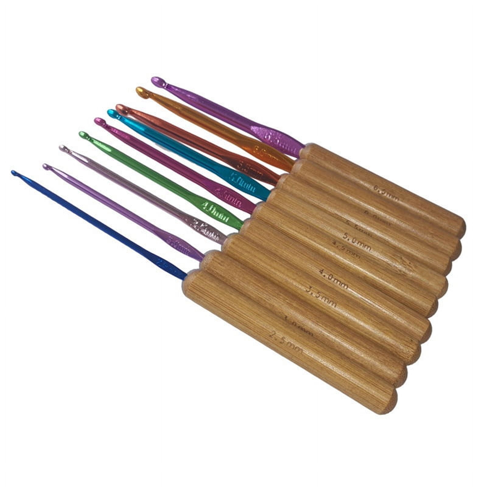 Bamboo Crochet Hook Comfort Grip, 6.7 inch Crochet Hook Kit Longer