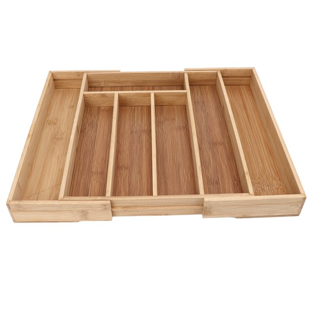 Bamboo Cutlery Expandable Cooking Spoon Flatware Drawer Storage Tidy