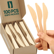 Bamboo Cutlery Knife Bulk Package 100 Pieces