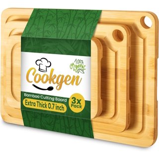 BambooMN Bamboo Burner Cover Cutting Board - 3 Ply - Extra Large - Grooved/Flat 30 inch x 24 inch x 0.75 inch - 1 Piece Size