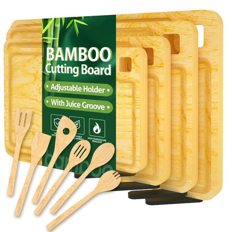 Smirly Bamboo Cutting Board Set: Wood Cutting Boards for Kitchen