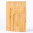 thumbnail image 1 of Bamboo Cutting Boards for Kitchen Wood Cutting Board - Set of 3, Bamboo Cutting Board Set with Juice Groove, Serving Board Set, Thick Chopping Board for Meat, Vegetables, Easy Grip Handle, 1 of 4
