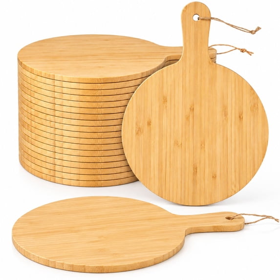 Bamboo Cutting Boards with Handle, 18 Pcs, 13.8
