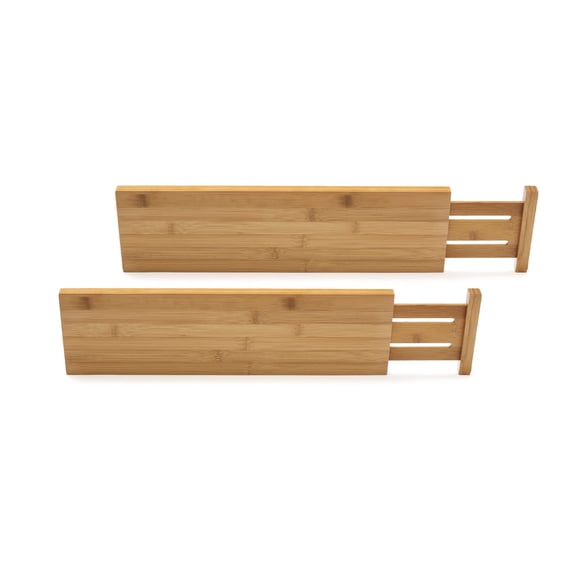 Lipper International Bamboo Deep Kitchen Drawer Dividers, Set of 2, Brown