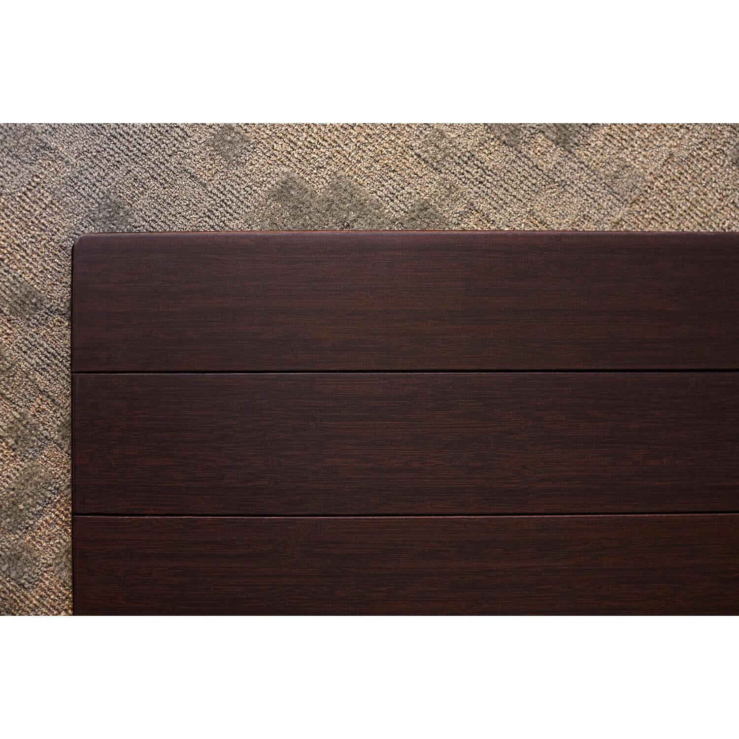 Anji Mountain 42" x 48" Bamboo Chair Mat for Carpet and Hard Floor, 8mm - Rectangular without Lip, Dark Cherry